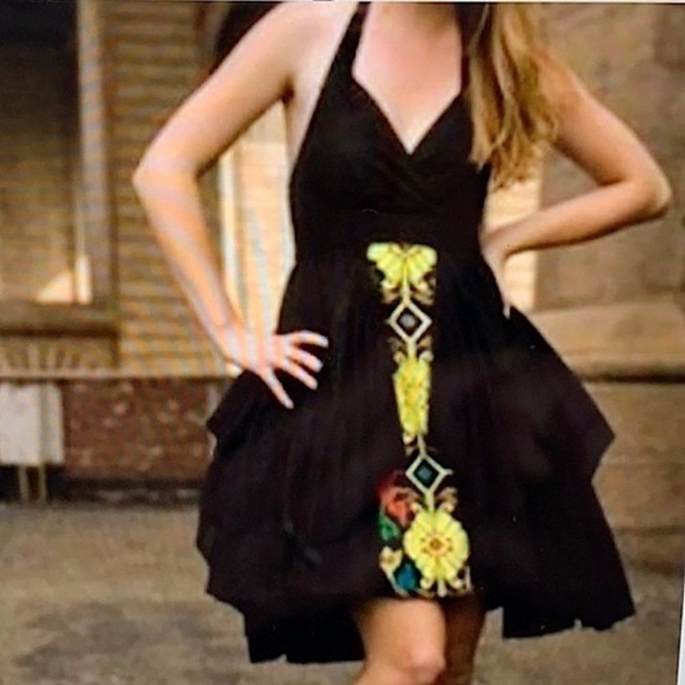 Anthropologie Floreat Palenque Asymetrical Dress Sz 8